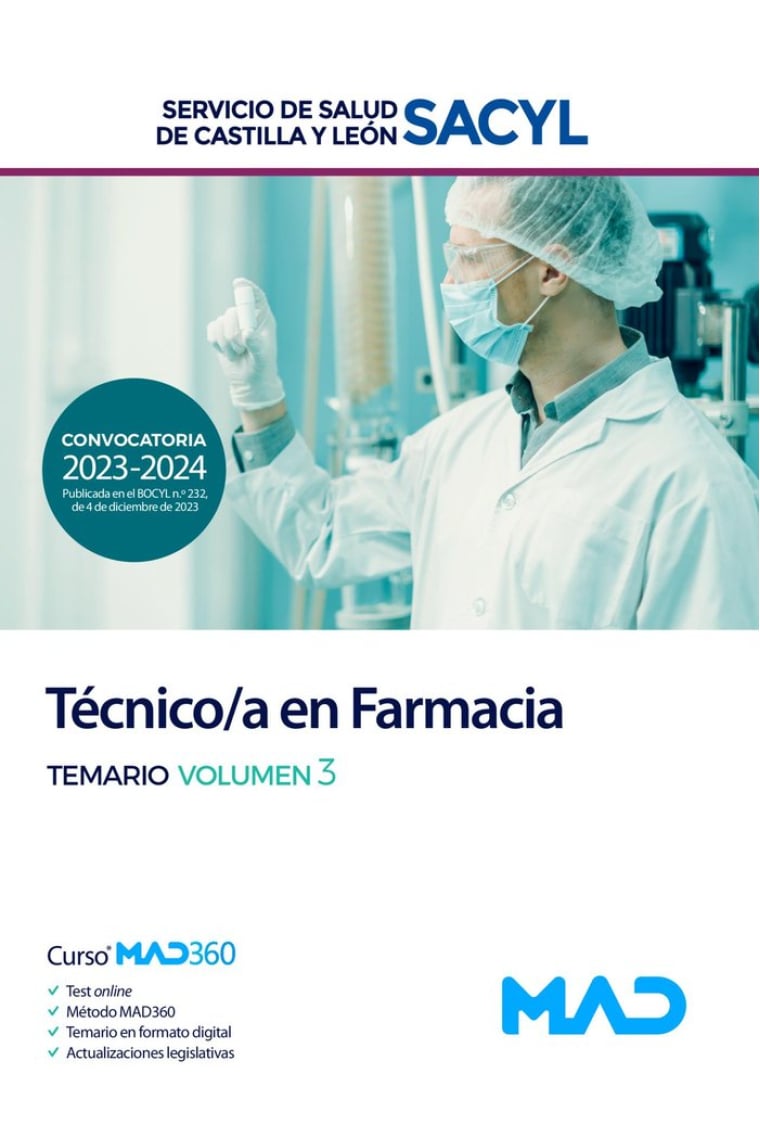 TECNICO/A FARMACIA TEMARIO VOLUMEN 3 CASTILLA Y LEON