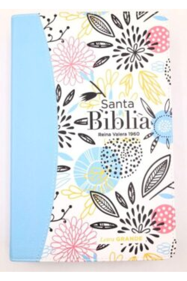 BIBLIA RVR60 TAMAÑO MANUAL LETRA GRANDE I/PIEL CANTO PINTADO AZUL (COLECCIÓN FANTASÍA)