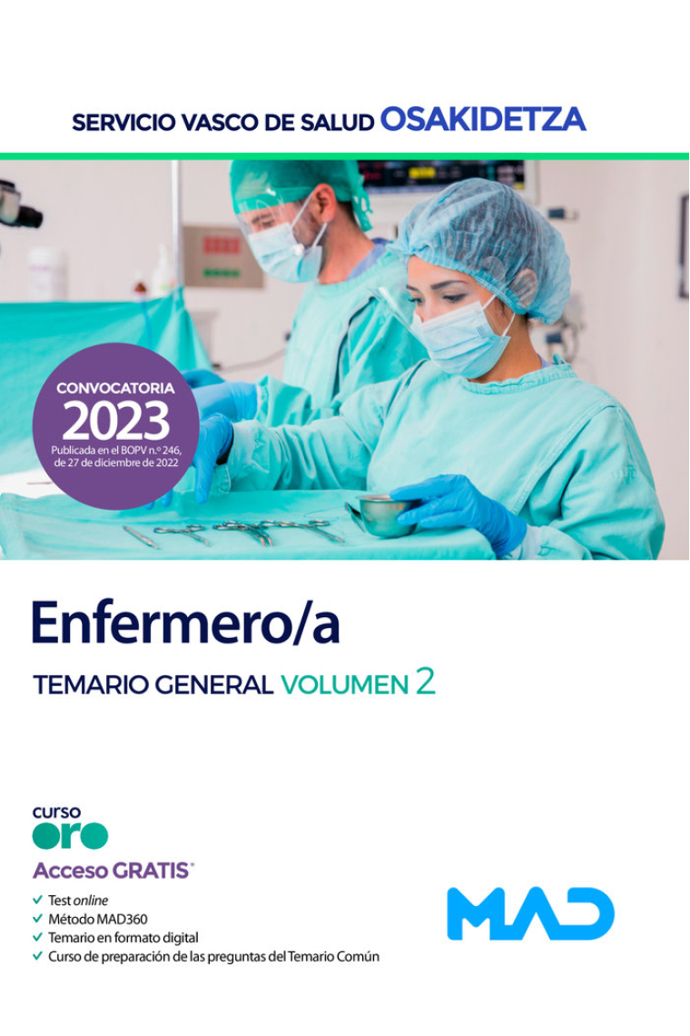 Enfermero/a de Osakidetza-Servicio Vasco de Salud. Temario General volumen 2