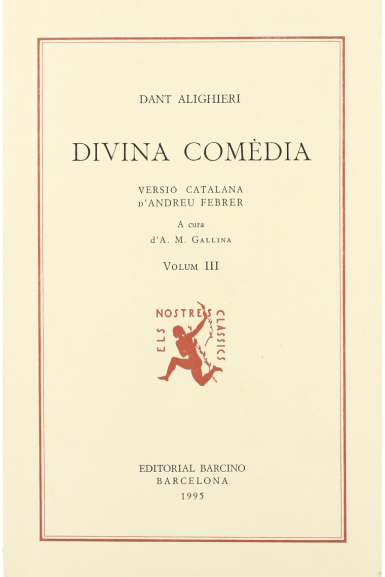 Divina Comedia III (Versió catalana d'Andreu Febrer)