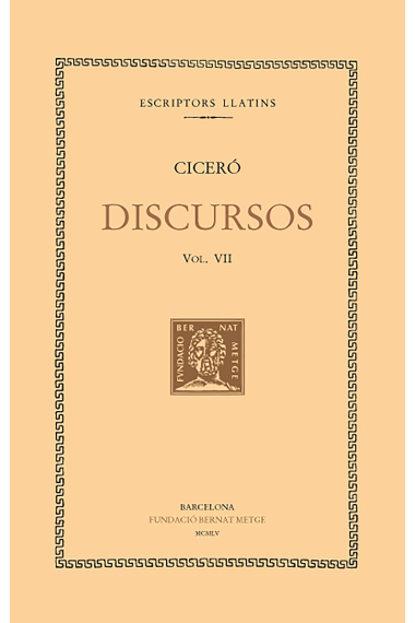 Discursos, vol. VII: Defensa de Marc Fontei. Defensa dAulus Cecina