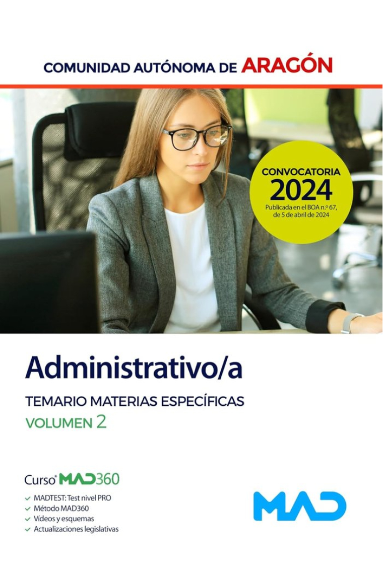 ADMINISTRATIVO/A TEMARIO MATERIA ESPECIFICA VOL 2 ARAGON