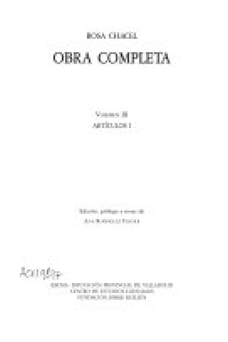 Obra Completa Vol.3:Artículos I