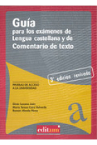 Guía análisis de texto y lengua española: Pruebas de acceso a la Universidad