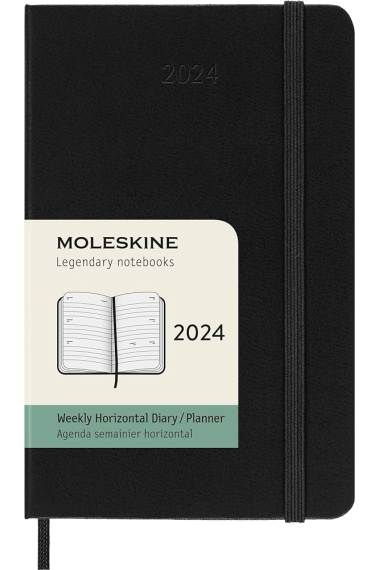 Moleskine* Agenda Semanal 12 meses Horizontal Pocket (cartoné-negra)