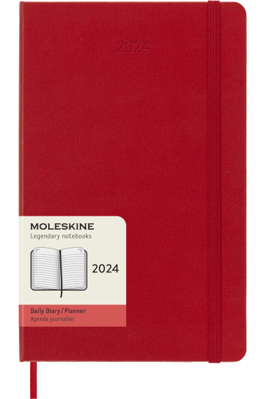 Moleskine* Agenda Diaria 12 meses Large (cartoné-roja)