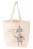 LoveLit Tin Man My Heart Beats For Books Tote bag