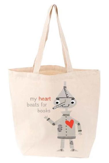 LoveLit Tin Man My Heart Beats For Books Tote bag