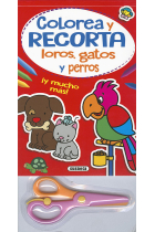 Colorea y recorta - Loros, gatos y perros