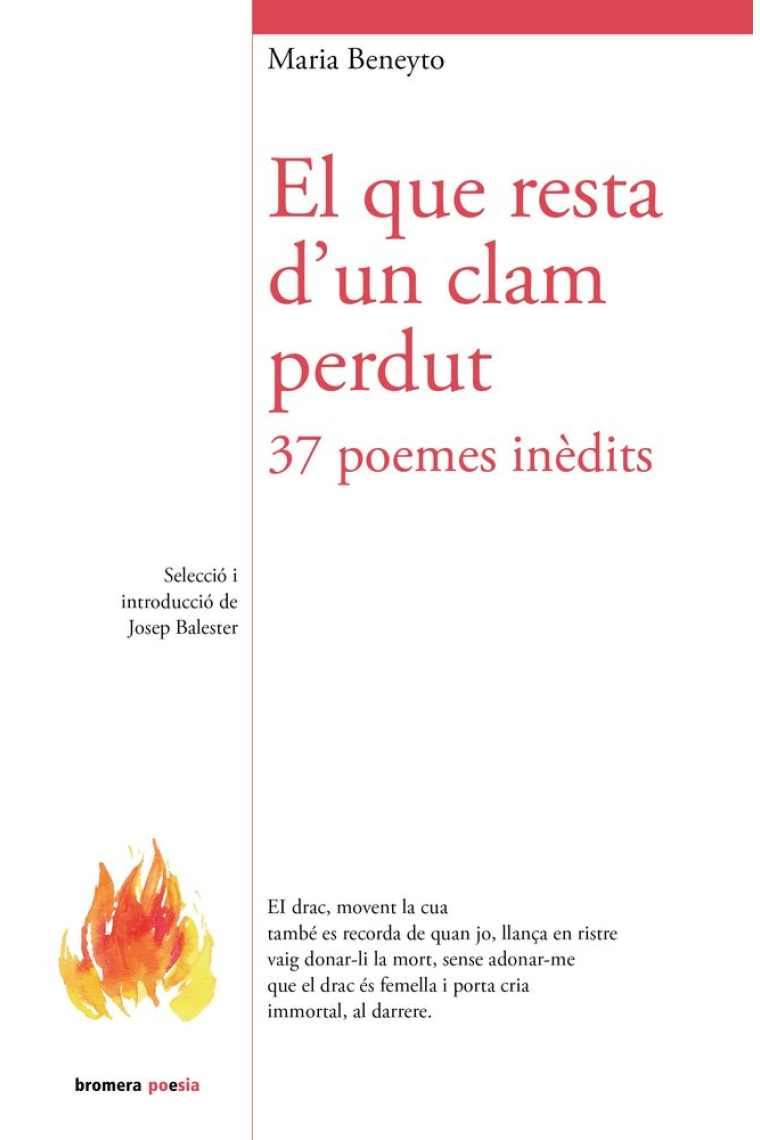 EL QUE RESTA D'UN CLAM PERDUT 37 POEMES INEDITS