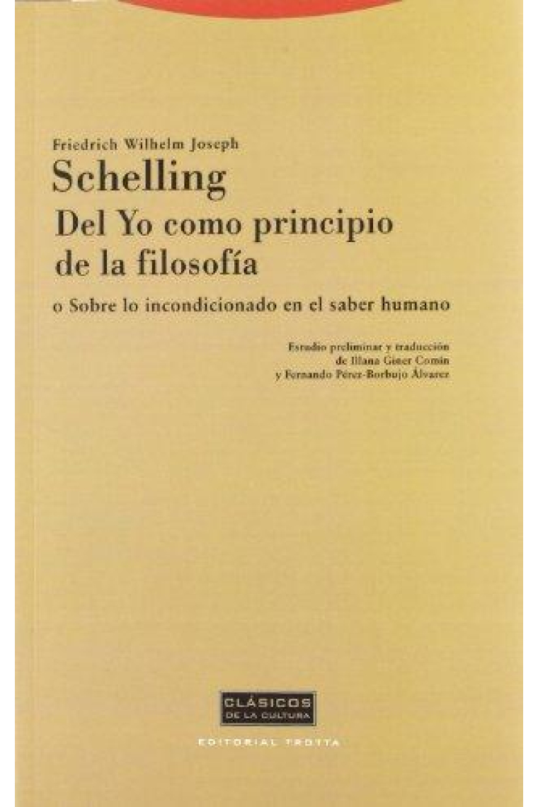 Del Yo como principio de la filosofía (o Sobre lo incondicionado en el saber humano)