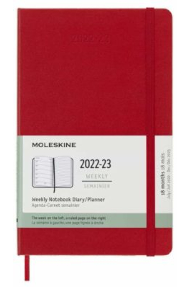 Moleskine* Agenda Semanal 18 meses large (cartoné-rojo)