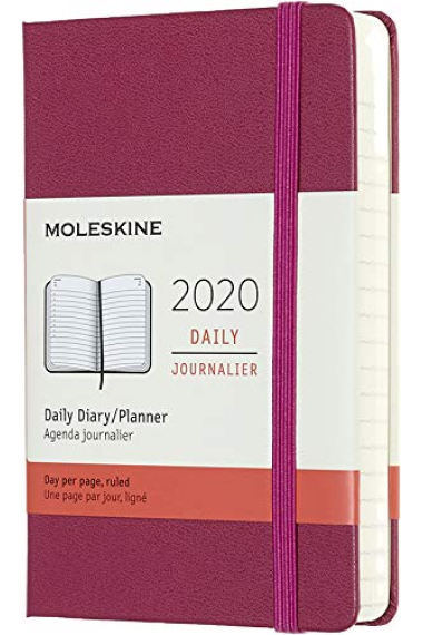 Moleskine* Agenda Diaria 12 meses Pocket (cartoné-rosa)