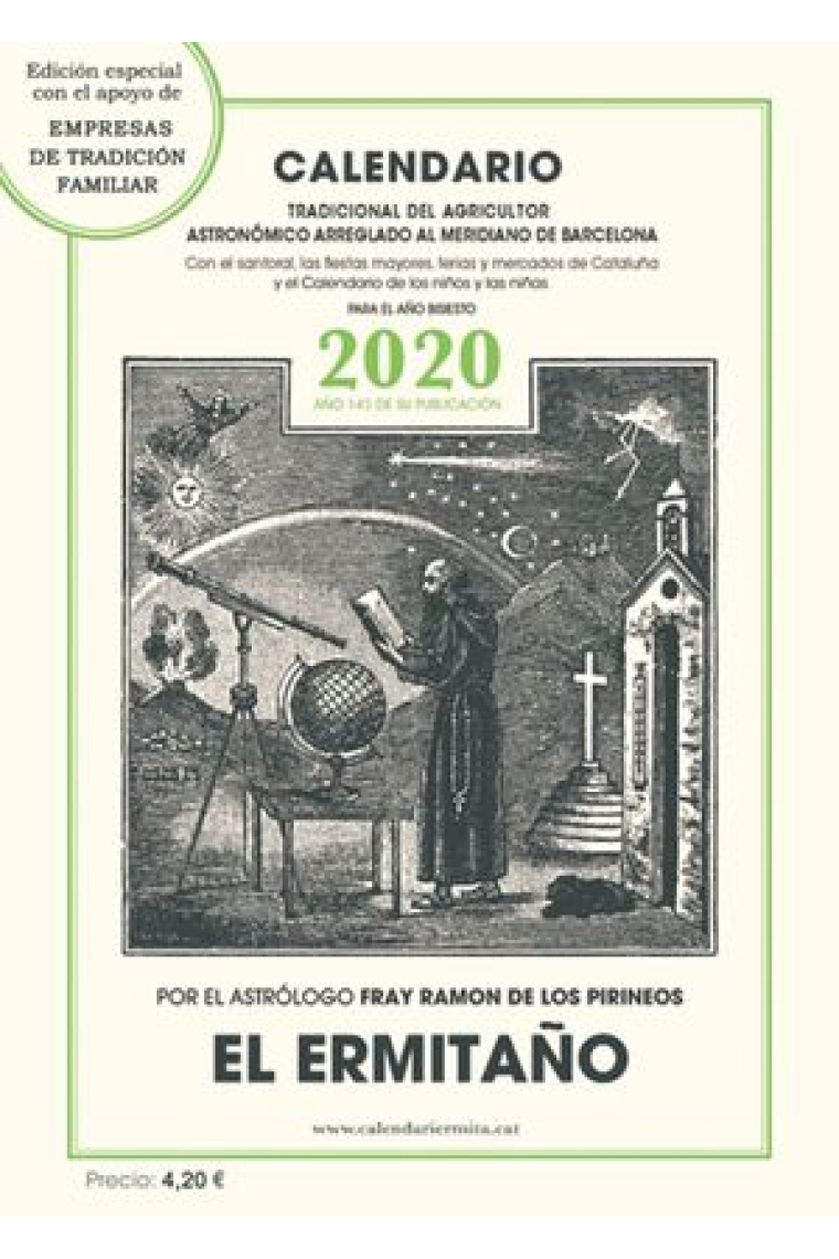 Calendario El Ermitaño 2021. Calendario tradicional del agricultor astronómico arreglado al meridiano de Barcelona