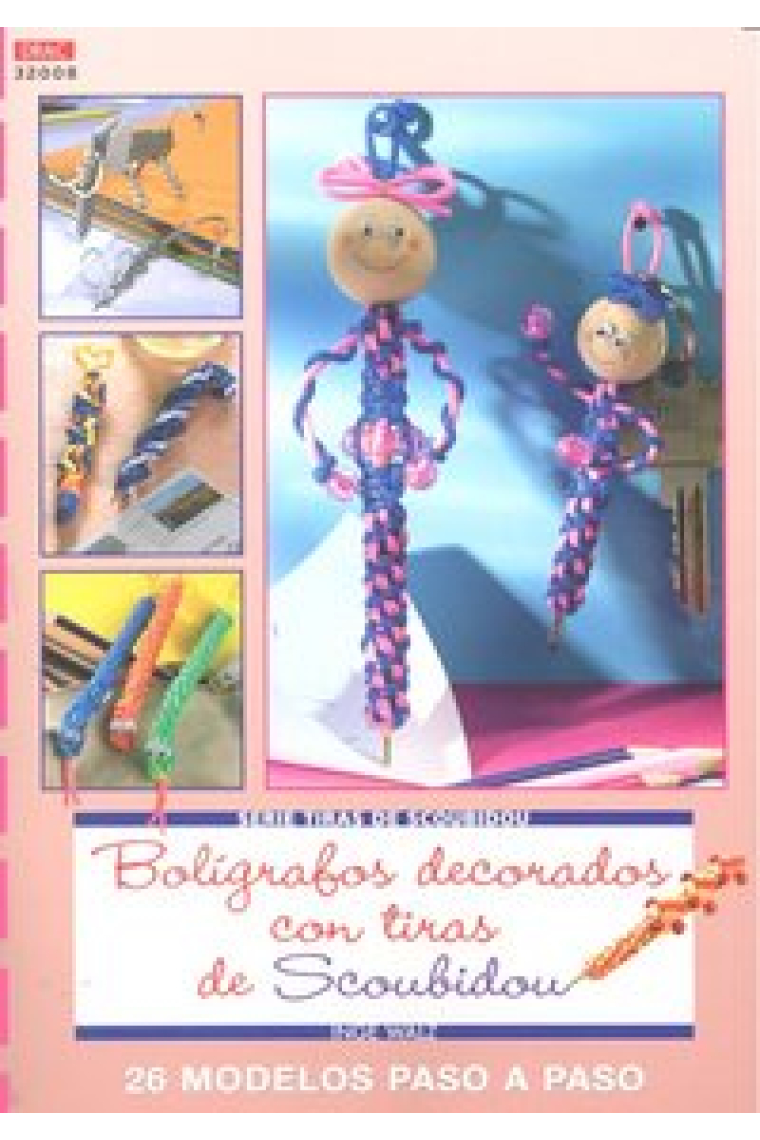 Serie Scoubidou nº 8. BOLÍGRAFOS DECORADOS CON TIRAS DE SCOUBIDOU