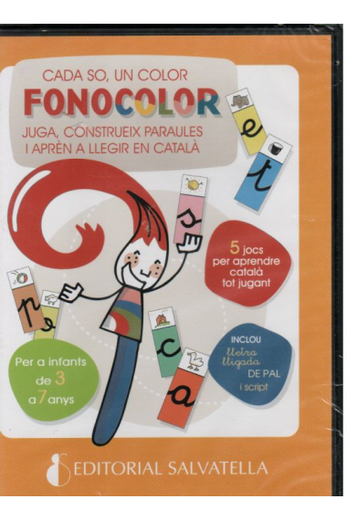 Fonocolor CD-ROM. Cada so, un color (5 jocs per aprendre català tot jugant) Per infants de 3 a 7 anys