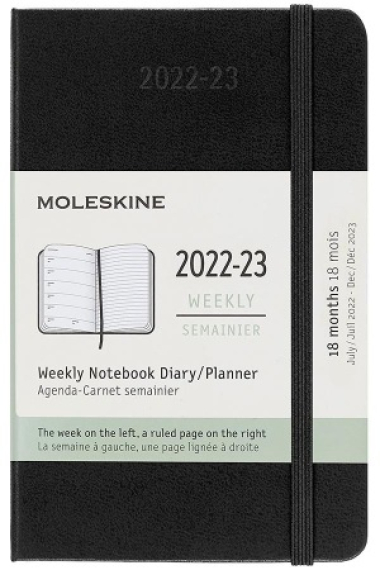 Moleskine* Agenda Semanal 18 meses Pocket (cartoné-negra)