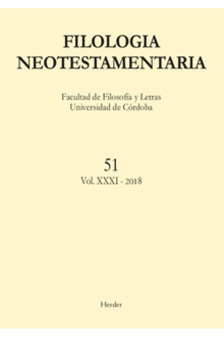 Filología Neotestamentaria - Nº 52 (Vol. XXX-II - 2019)