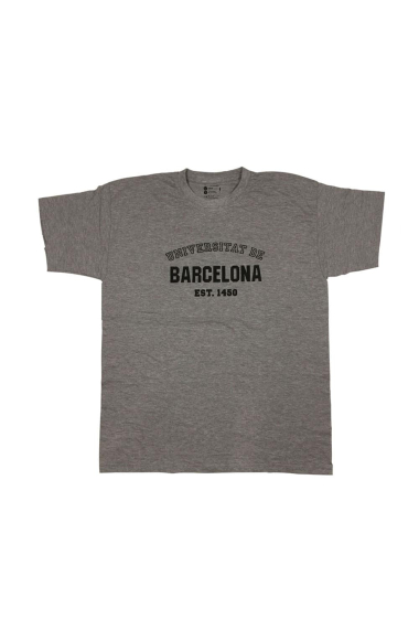 Samarreta UB Estampat BCN Gris Clar Talla-L (Unisex) Universitat de Barcelona (ref 10.1.1)