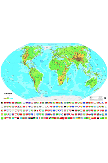 Mapa del Mundo Físico Mini 48x68 Plastificado