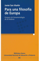 Para una filosofía de Europa: ensayos de fenomenología de la historia