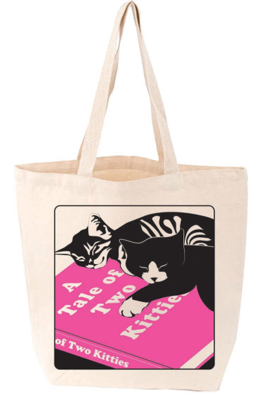 LoveLit A Tale of Two Kitties Cat Tote Bag