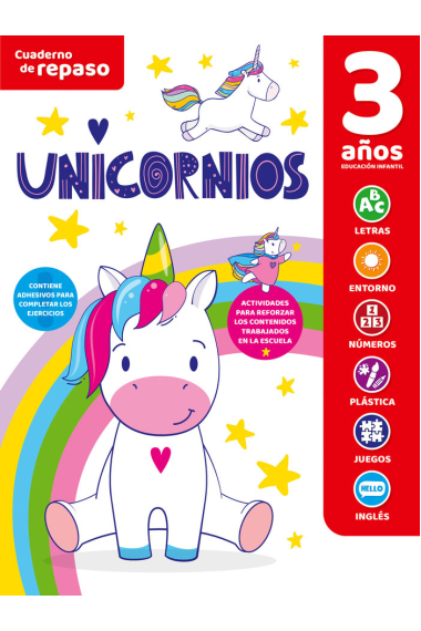 CUADERNO TEMATICO LUMINISCENTE 3 AÑOS UNICORNIOS