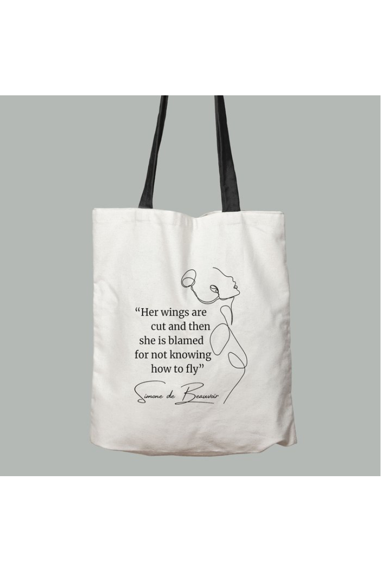 Bolsa de tela Simone de Beauvoir Woman with wings 2 - Bag