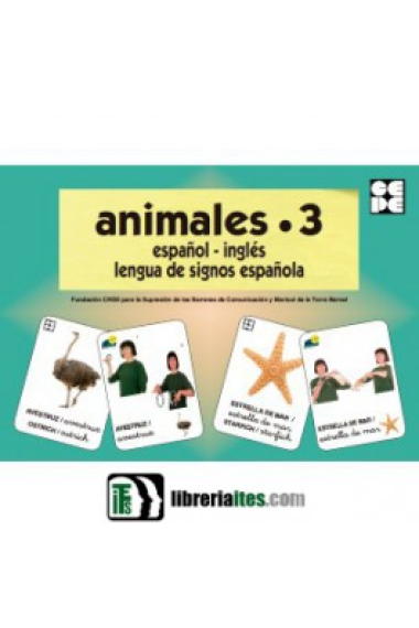 Animales 3. Español. Inglés. Lengua de signos Española