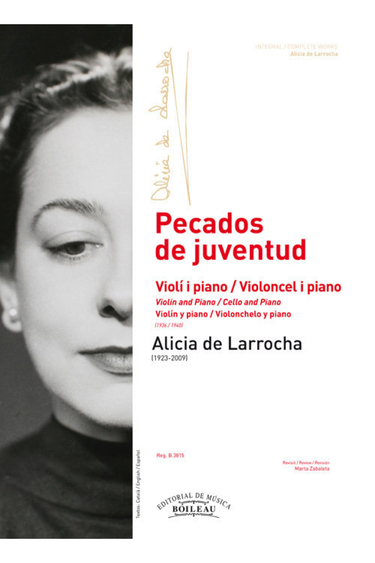 PECADOS DE JUVENTUD. VIOLIN Y PIANO. VIOLONCHELO Y PIANO