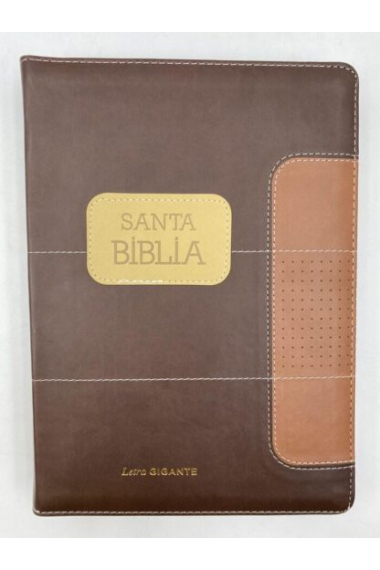 BIBLIA RVR60 TAMAÑO GIGANTE LETRA 15 PUNTOS I /PIEL MARRON OSCURO/CAFÉ ( PUNTEADO)