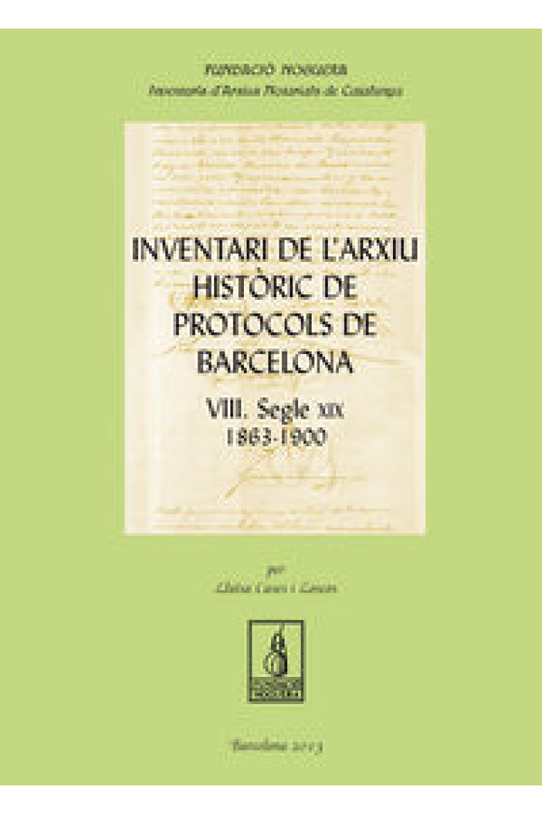 Inventari de l'arxiu històric de protocols de Barcelona VIII