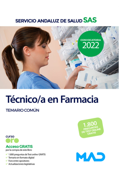 TECNICO/A FARMACIA SERVICIO ANDALUZ SALUD TEMARIO