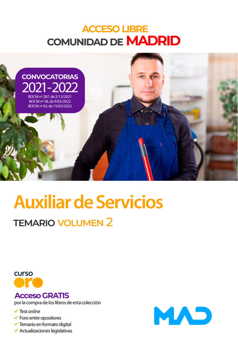 Auxiliar de Servicios de la Comunidad de Madrid (acceso libre). Temario volumen 2