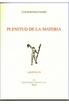 Plenitud de la materia (Premio Adonais, 1997)