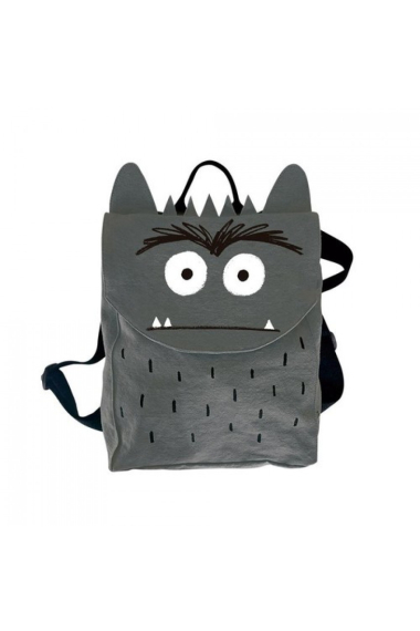 MOCHILA INFANTIL 25X32CM GRIS EL MONSTRUO DE COLORES