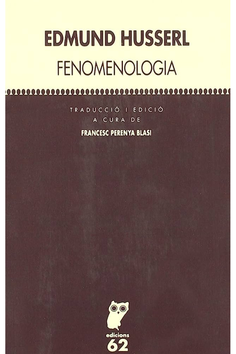 Fenomenologia (Edició de Francesc Perenya)