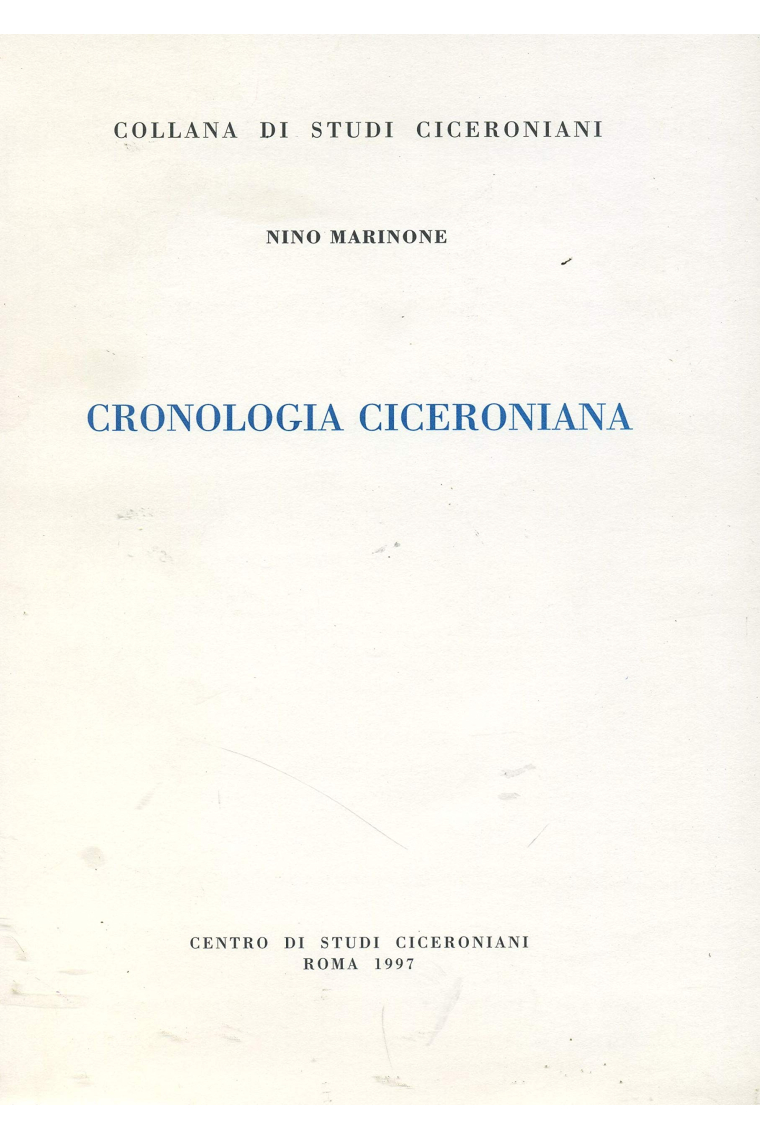 Cronologia Ciceroniana - II Edizione