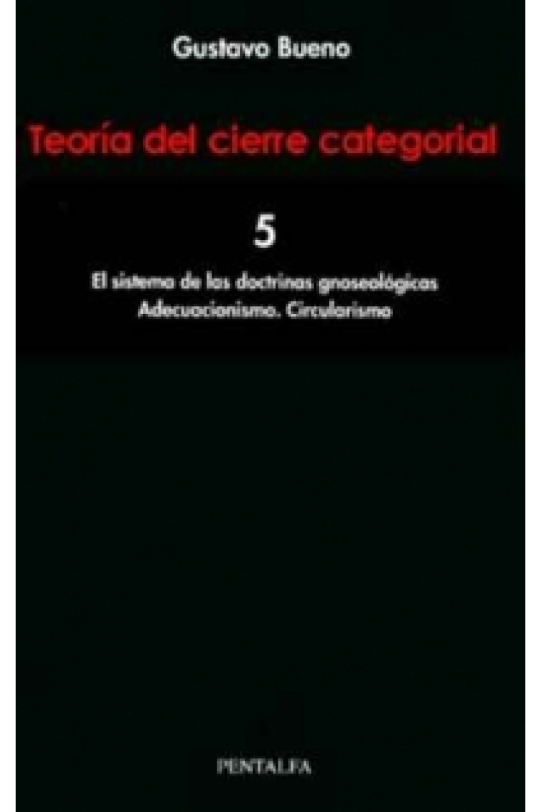 Teoría del cierre categorial (Vol. 5): El sistema de las doctrinas gnoseológicas / Adecuacionismo. Circularismo