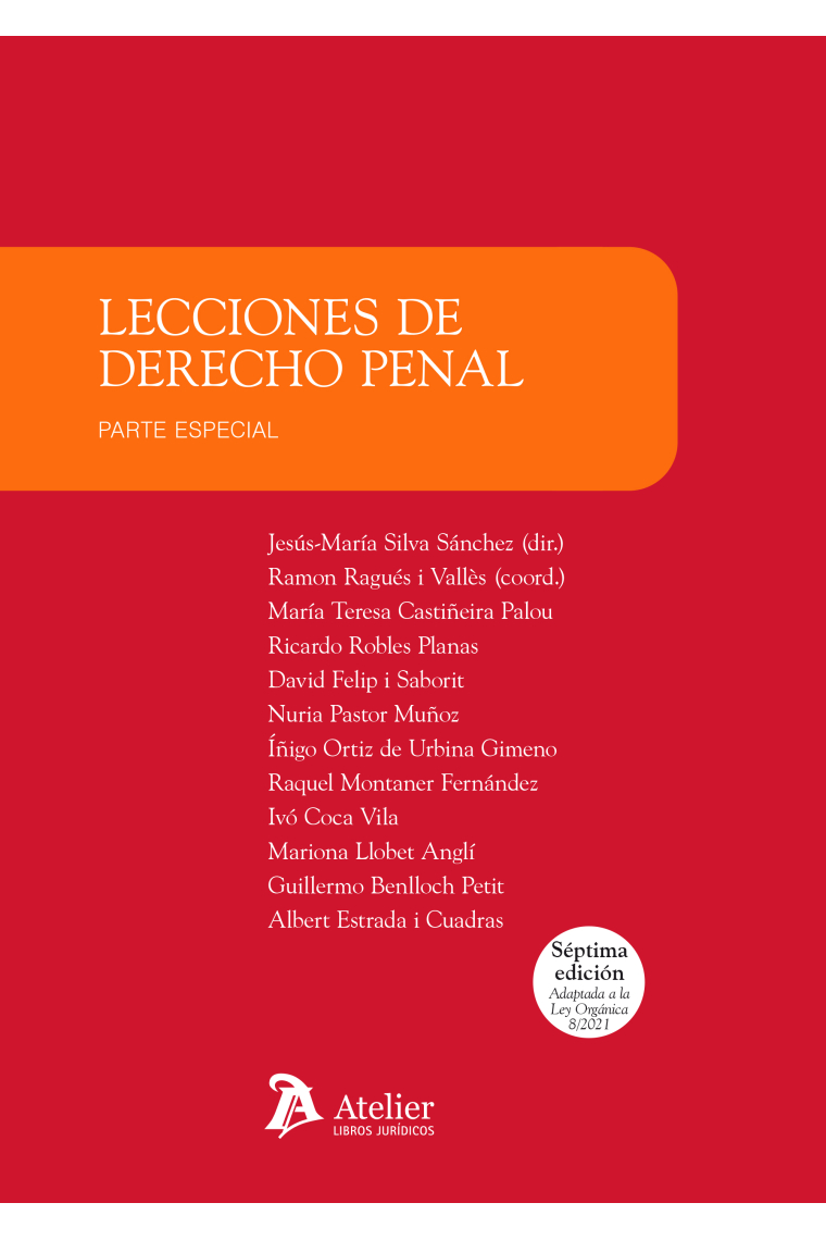 Lecciones de derecho penal. Parte especial. 2021