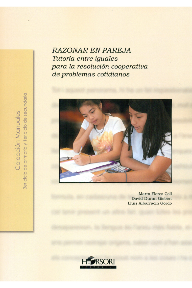 Razonar en pareja.Tutoría entre iguales para la resolución cooperativa de problemas cotidianos.