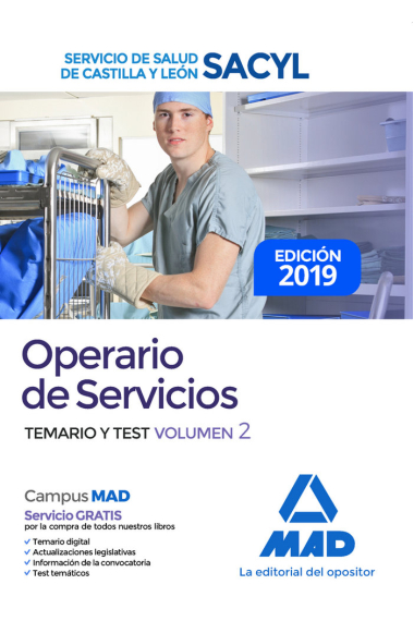 Operario de Servicios del Servicio de Salud de Castilla y León (SACYL). Temario y test volumen 2