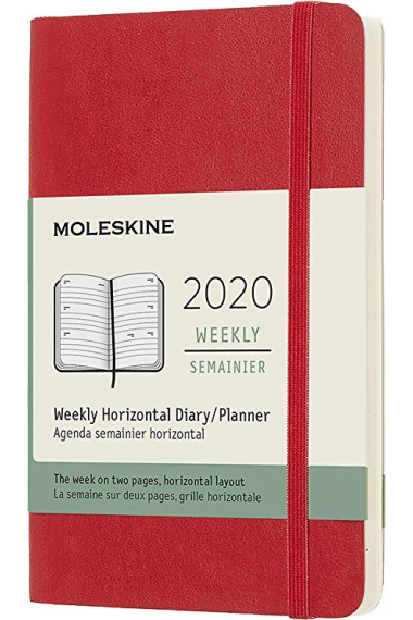 Moleskine* Agenda Semanal 12 meses Horizontal Pocket (rústica-rojo)