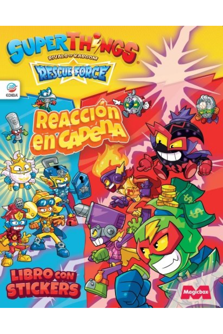 LIBRO DE STICKERS SUPERTHINGS RESCUE FORCE - ESPAÑA. REACCIO