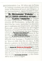 El diccionario 'Coruña' de la lengua española actual: planta y muestra