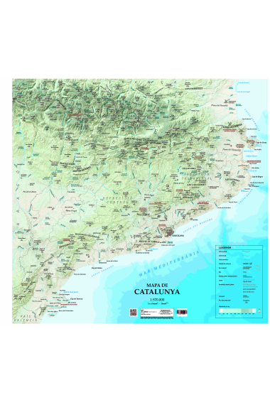 Mapa de Catalunya Físic Mini 47x49