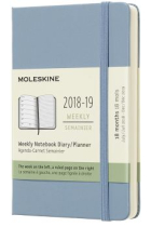 Moleskine* Agenda Semanal 18 meses Large (cartoné-azul ceniza)