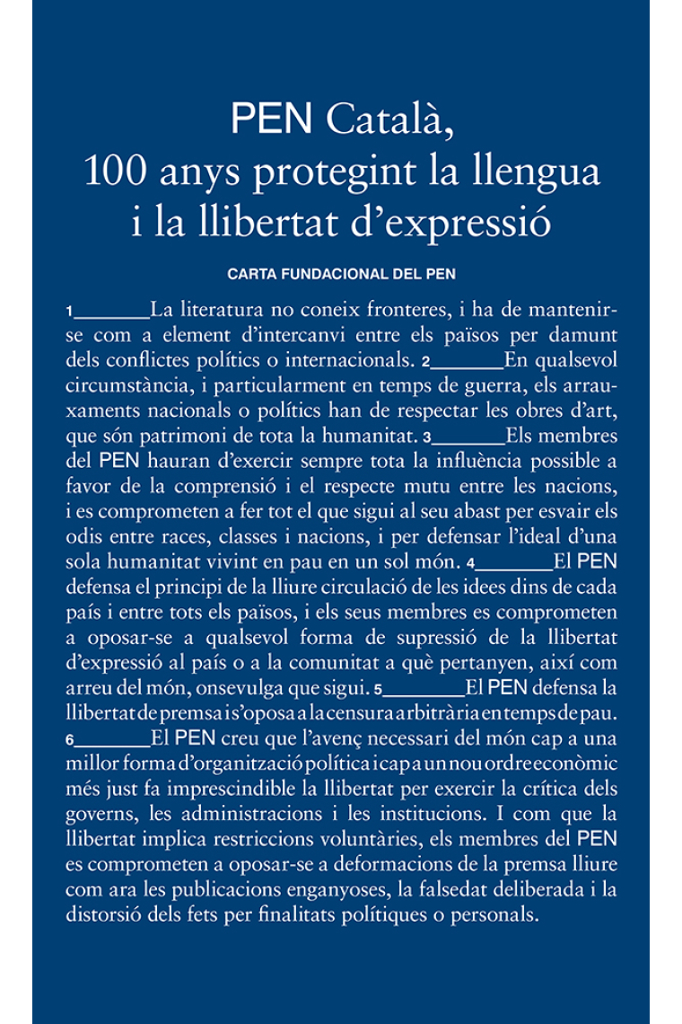 PEN Català: 100 anys protegint la llengua i la llibertat d'expressió