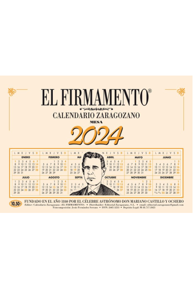 Calendario zaragozano 2024 (mesa vertical)