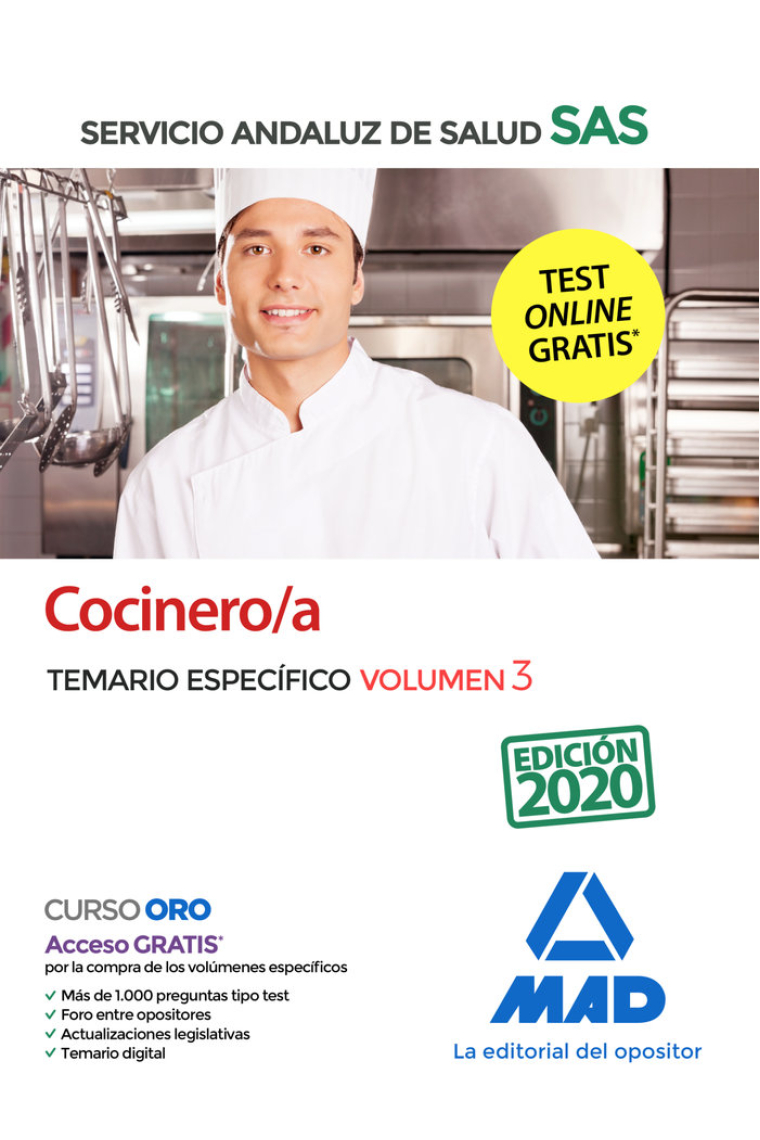 Cocinero/a del Servicio Andaluz de Salud. Temario específico volumen 3